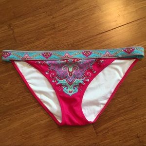 VS boho bikini bottoms: dark pink, aqua blue Victoria’s Secret